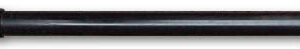 Black cylindrical metal pipe with threaded ends