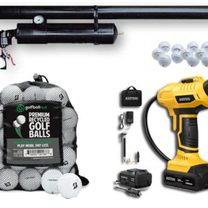 Golf ball launcher kit with balls and air pump