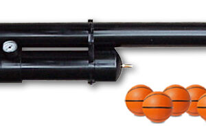 Air cannon launcher with orange foam balls