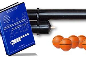 T-shirt launcher with manual and orange balls